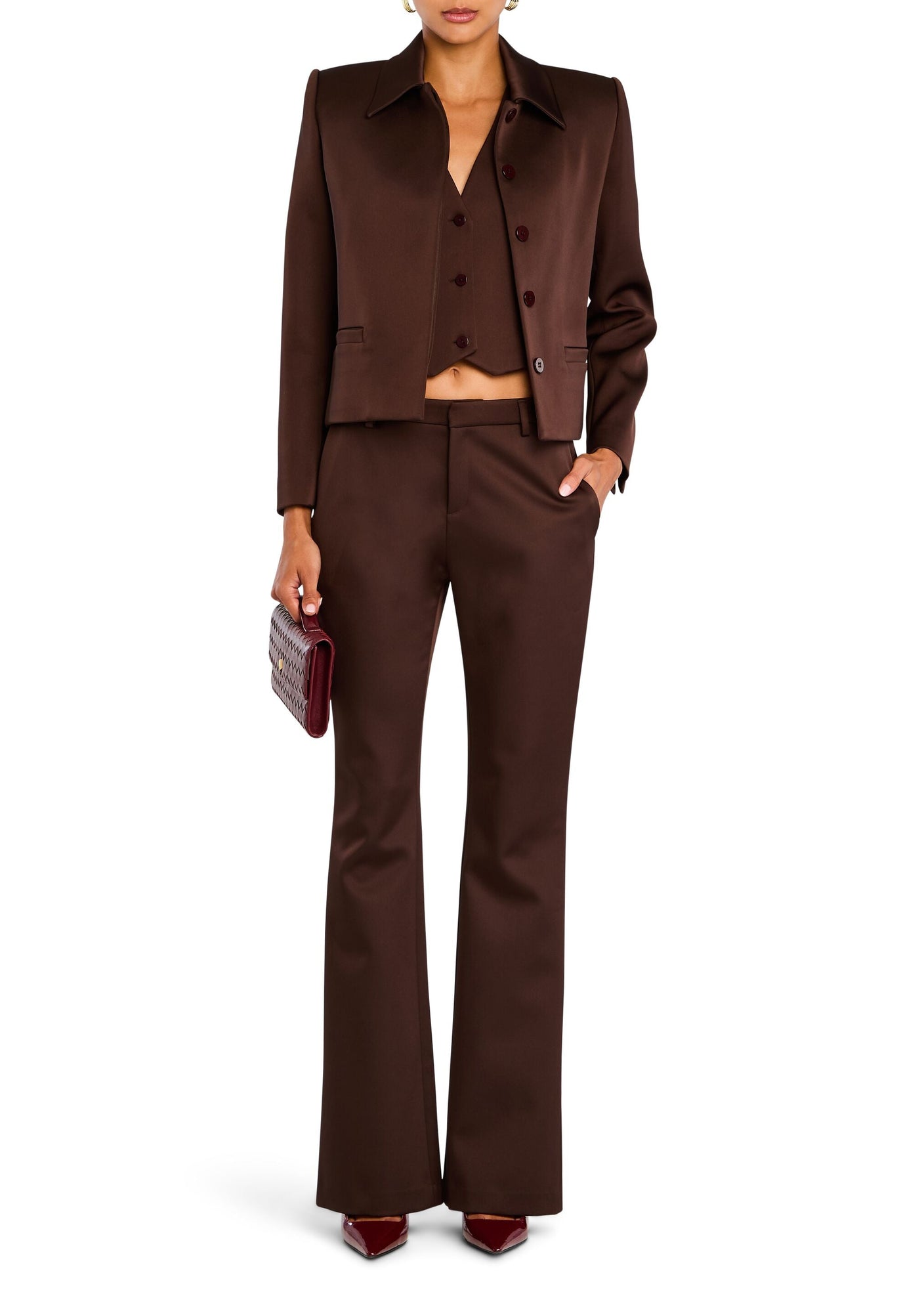 Womens | Bex Satin Jacket | Ash Brown