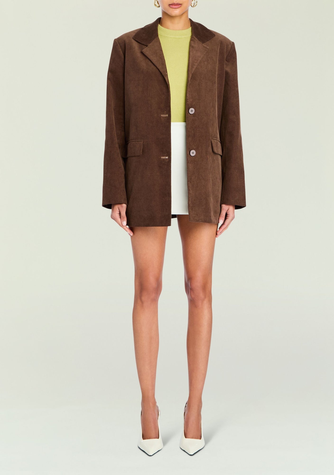 Women | Hera Corduroy Blazer | Slate Brown