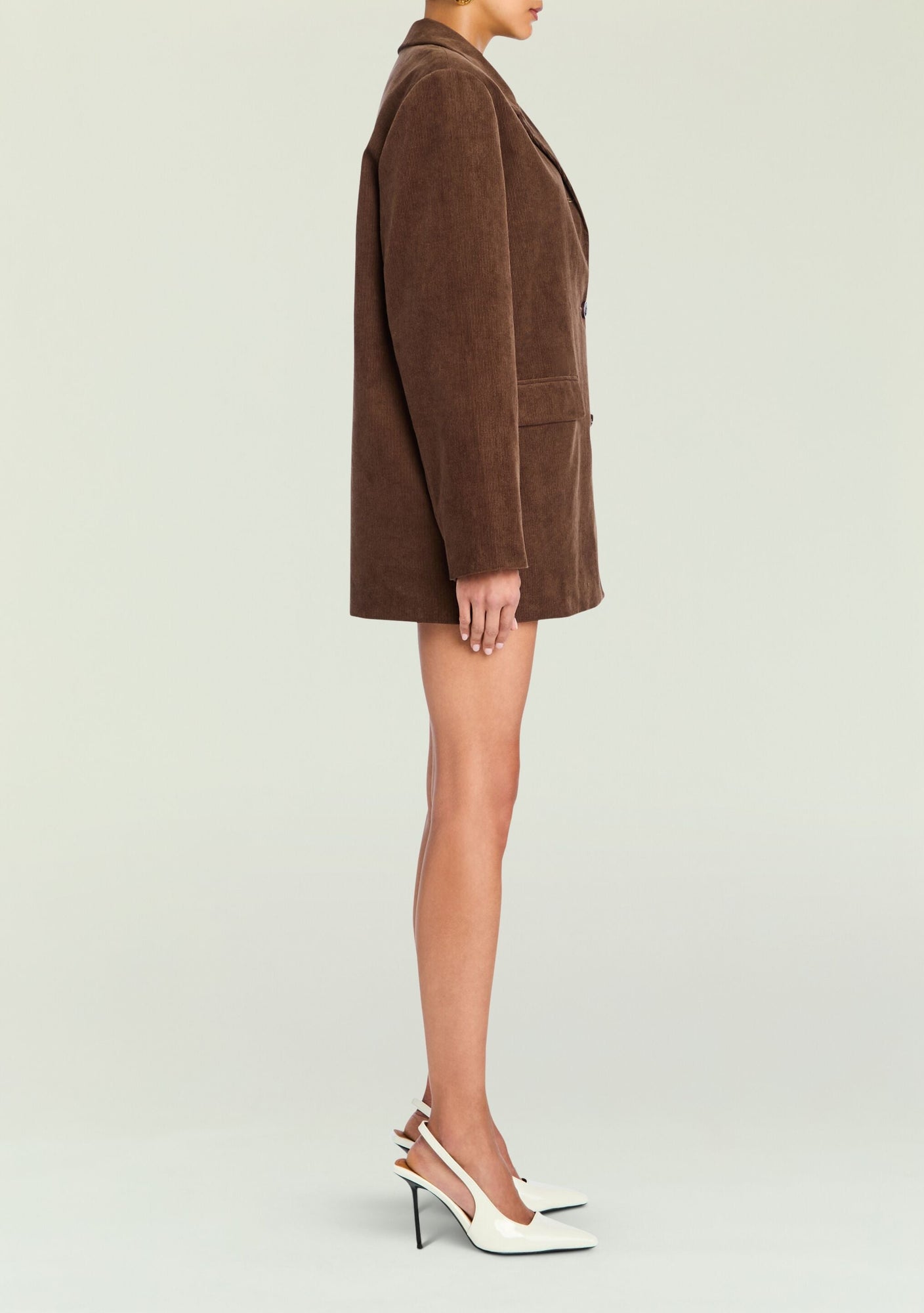 Women | Hera Corduroy Blazer | Slate Brown