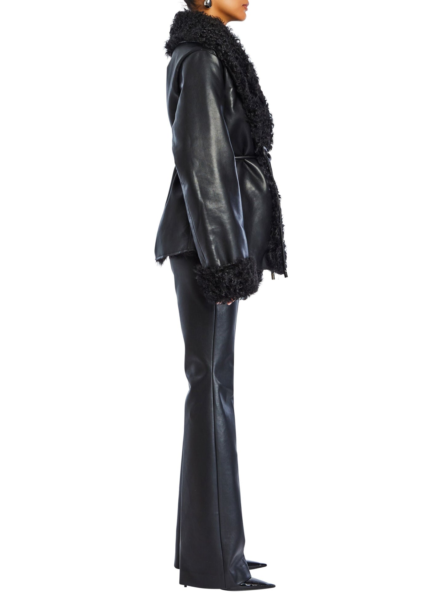 Womens | Roxanne Vegan Leather Coat | Black