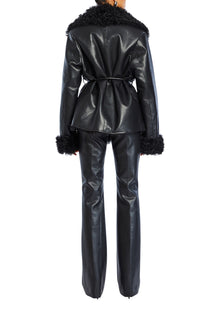 Womens | Roxanne Vegan Leather Coat | Black