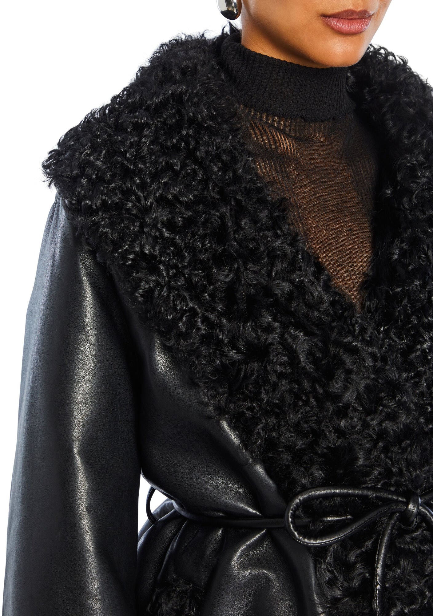 Womens | Roxanne Vegan Leather Coat | Black