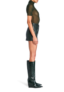 Womens | Paula Short Sleeve Sweater | Forest Green