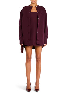 Womens | Ali Crepe Shacket | Merlot