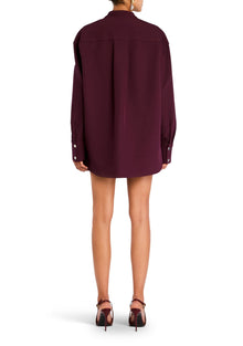 Womens | Ali Crepe Shacket | Merlot