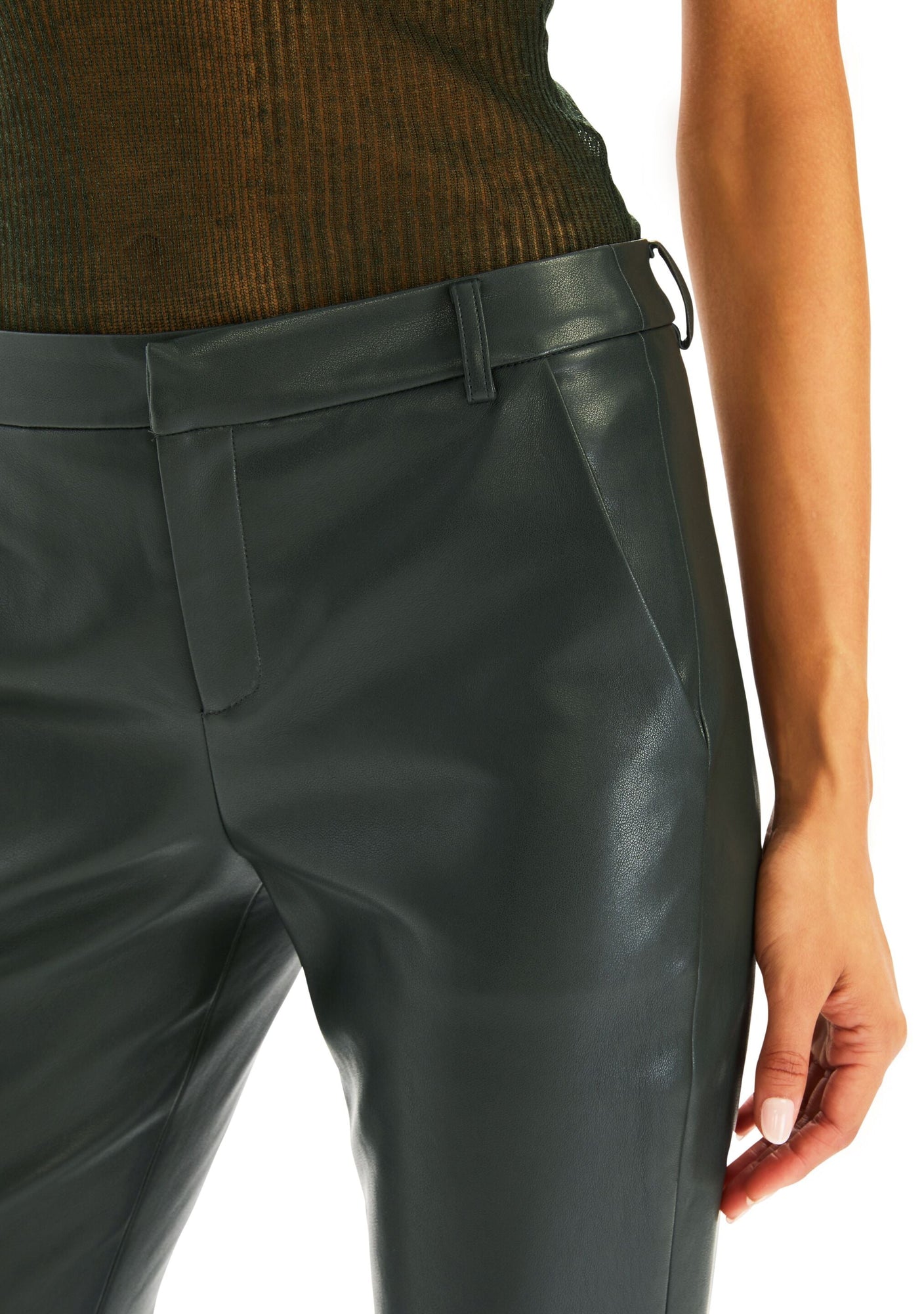 Womens | Ronja Vegan Leather Trouser | Forest Green