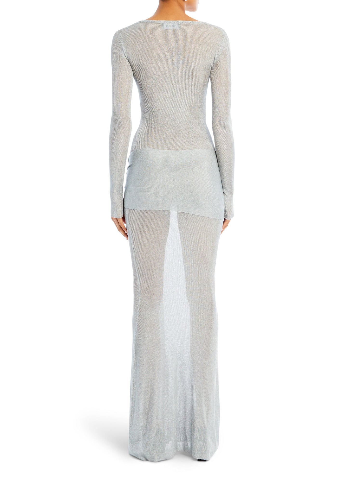 Womens | Ashera Metallic Knit Dress | Silver