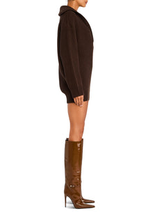 Womens | Shy Oversized Sweater Dress | Ash Brown