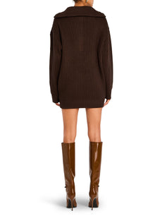 Womens | Shy Oversized Sweater Dress | Ash Brown