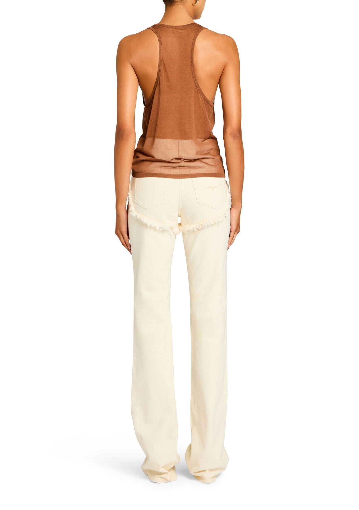 Women | Dahlia Frayed Bootcut Jean | Eggshell