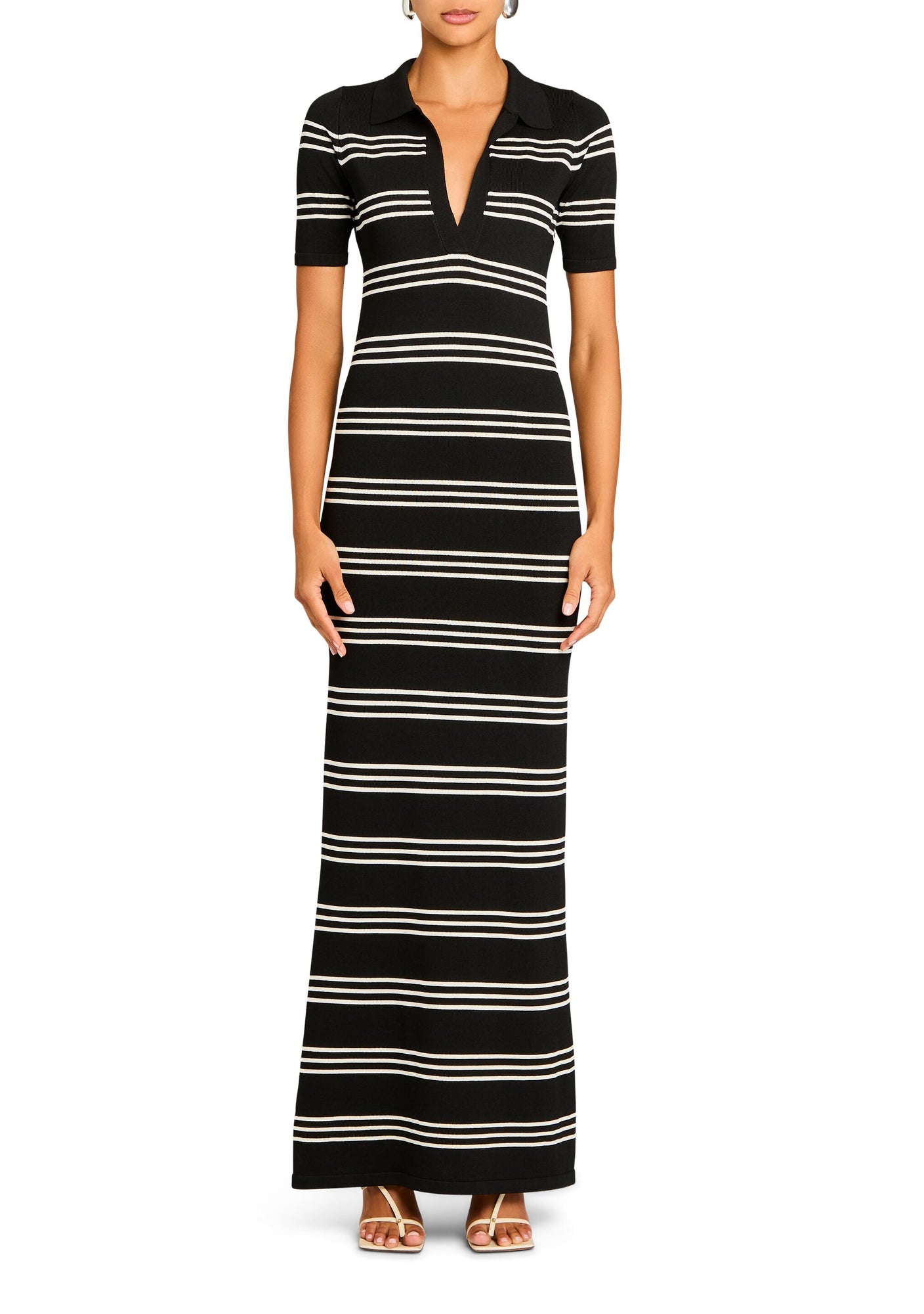 Womens | Sam Knit Maxi Dress | Black/Eggshell