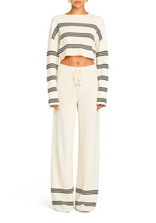 Womens | Poe Knit Pant | Eggshell/Black