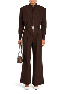 Womens | Vera Crepe Jumpsuit | Ash Brown