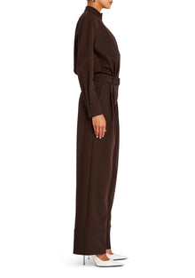 Womens | Vera Crepe Jumpsuit | Ash Brown
