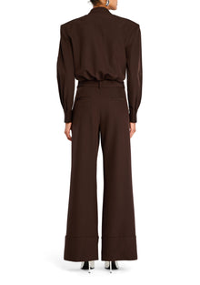 Womens | Vera Crepe Jumpsuit | Ash Brown