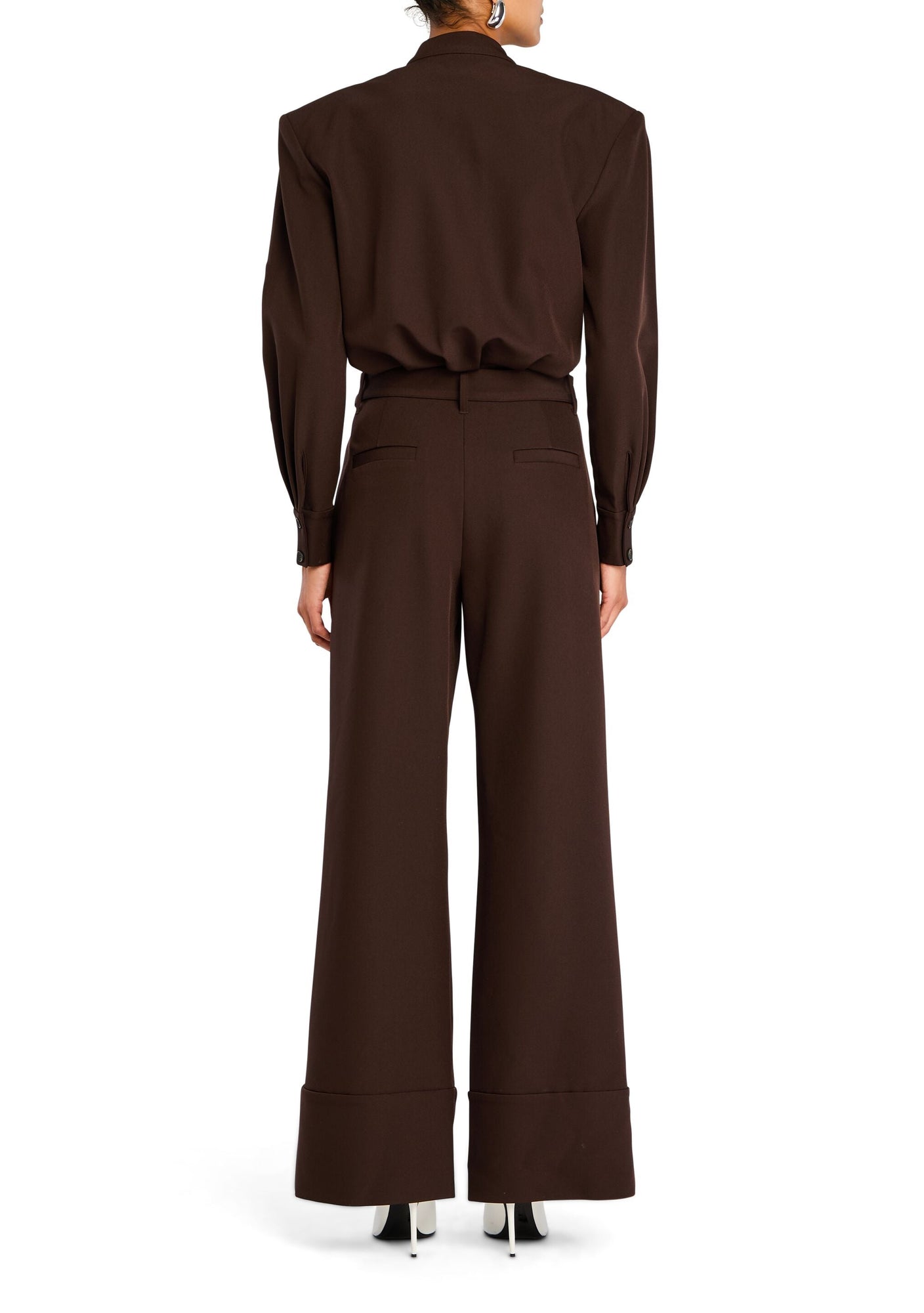 Womens | Vera Crepe Jumpsuit | Ash Brown