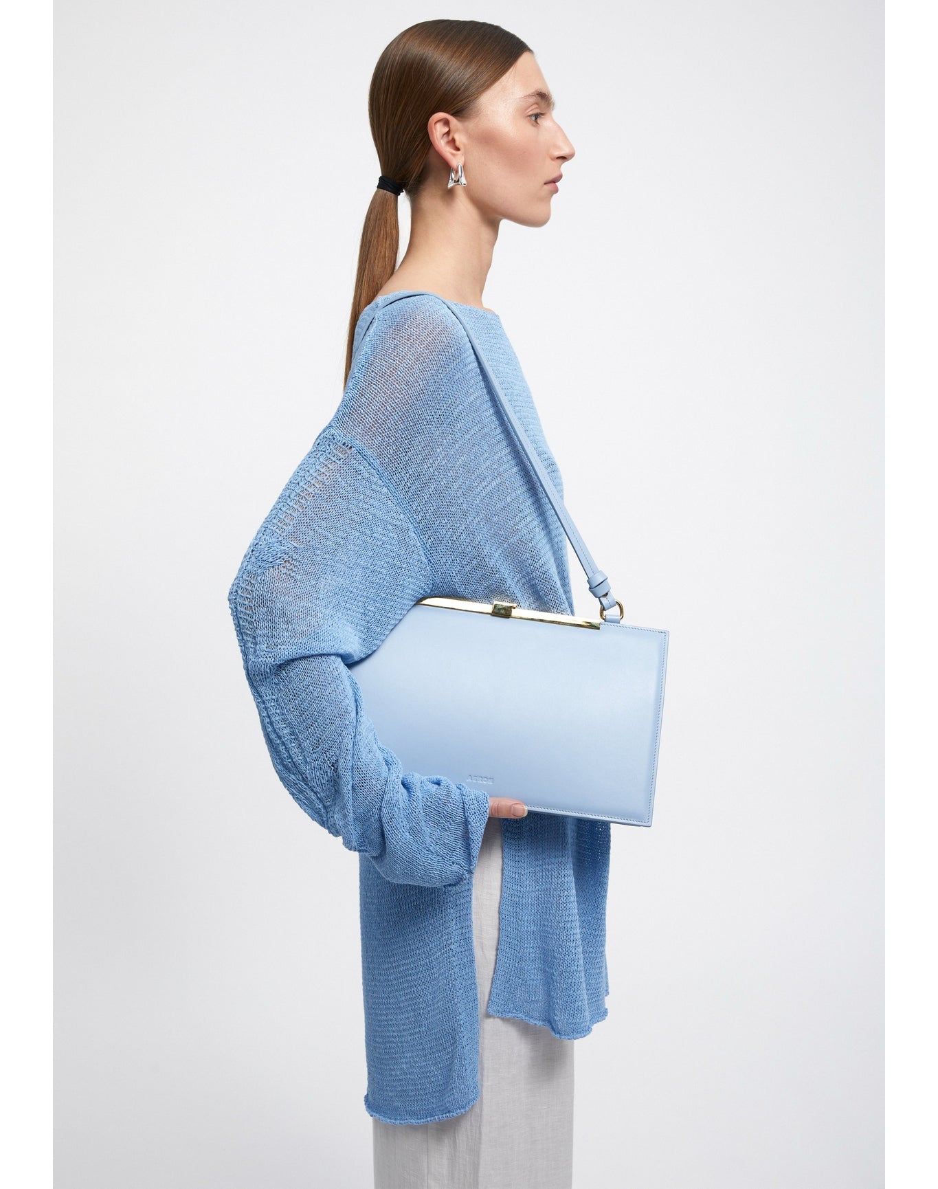 Eden | Leather Evening Clutch | Sky