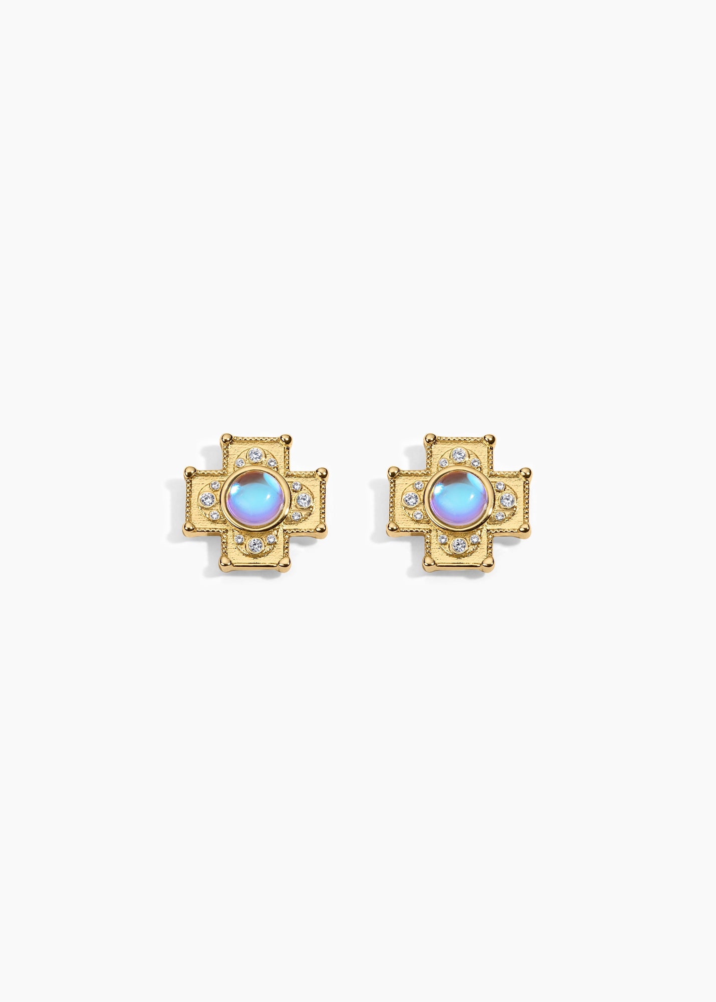 Chambers Earrings | Opal/Clear Crystal | 14K Gold Plated