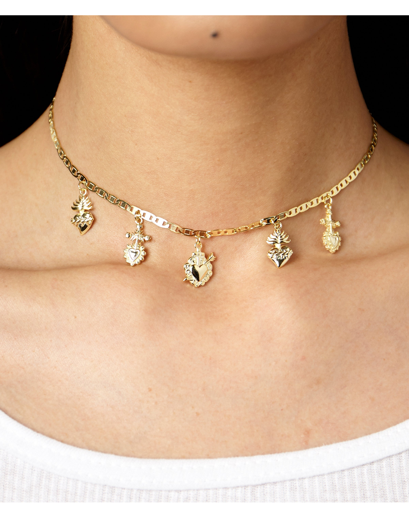 Elegant Baz Choker Necklace | 14kt Gold Plated and Sterling Silver