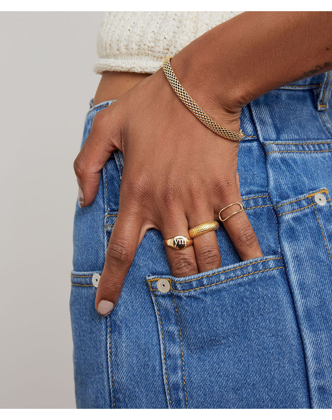 Elegant Ramona Ring in 18k Gold-Plated Sterling Silver | Gold and Silver