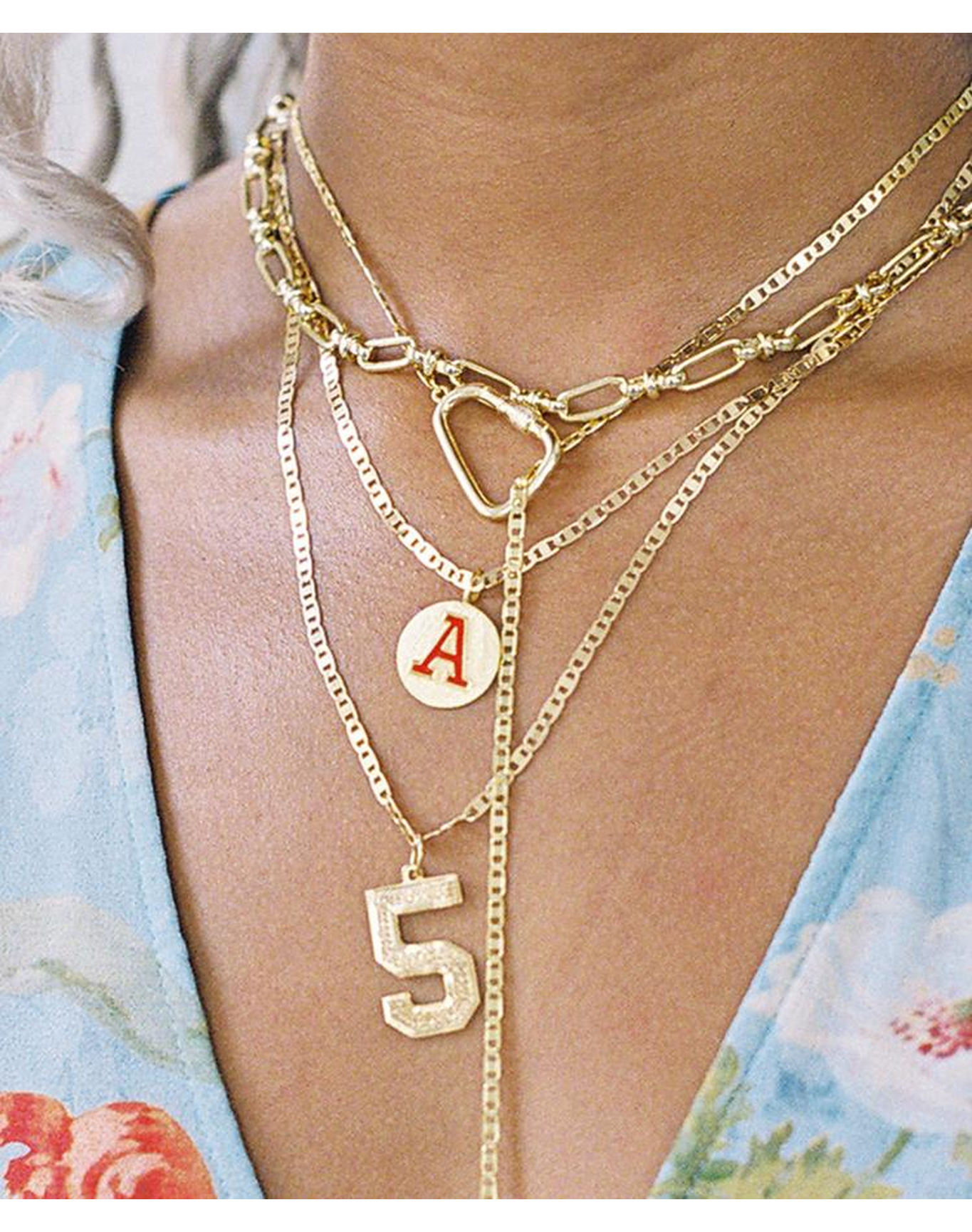 Elegant Twin Carabiner Necklace | 14kt Gold Plated and Sterling Silver