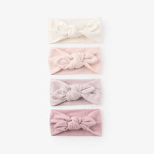 Girls | Brushed Cotton Knotted Bow Headband 4 Pack | Multi