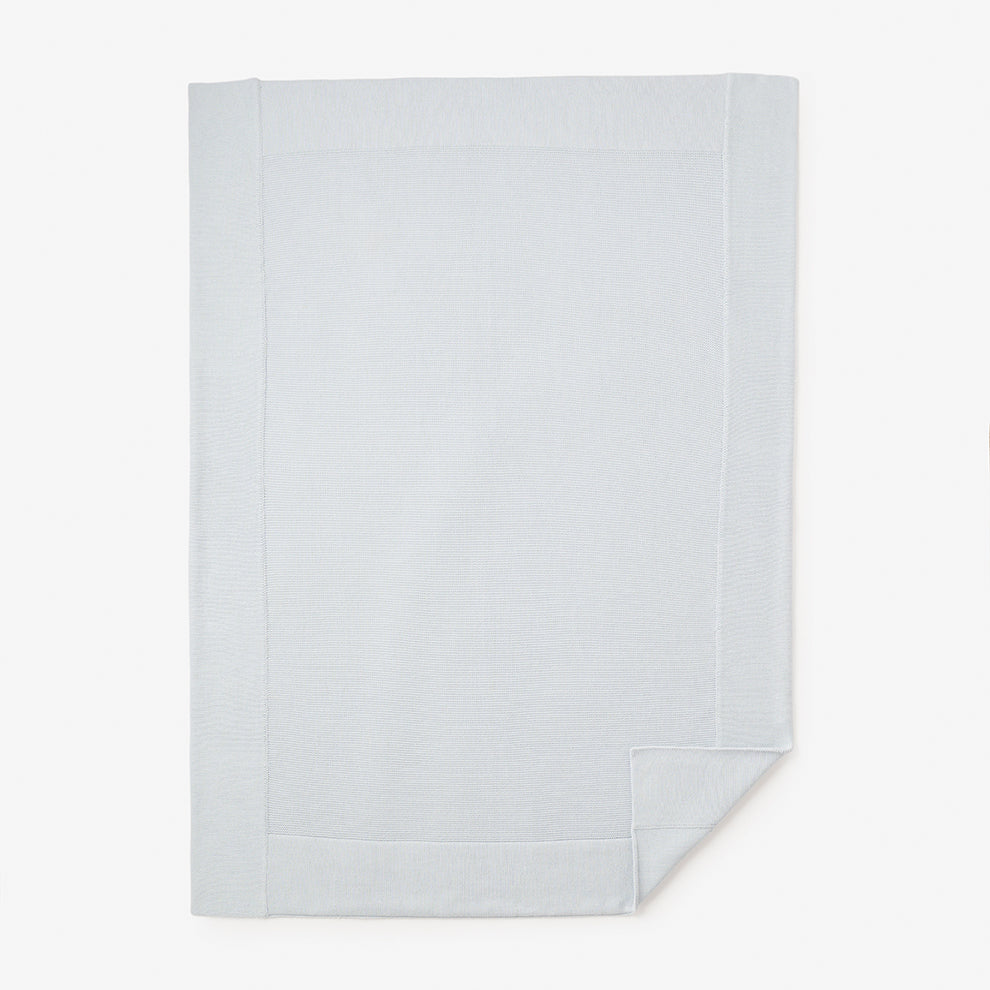 Boys | Pale Blue Sofia + Finn Knit Baby Blanket | Blue