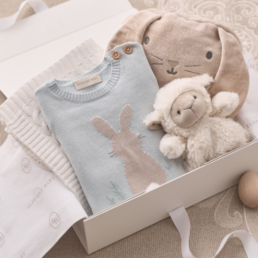 Boys | Pale Blue Bunny Knit Shortall Romper | Blue