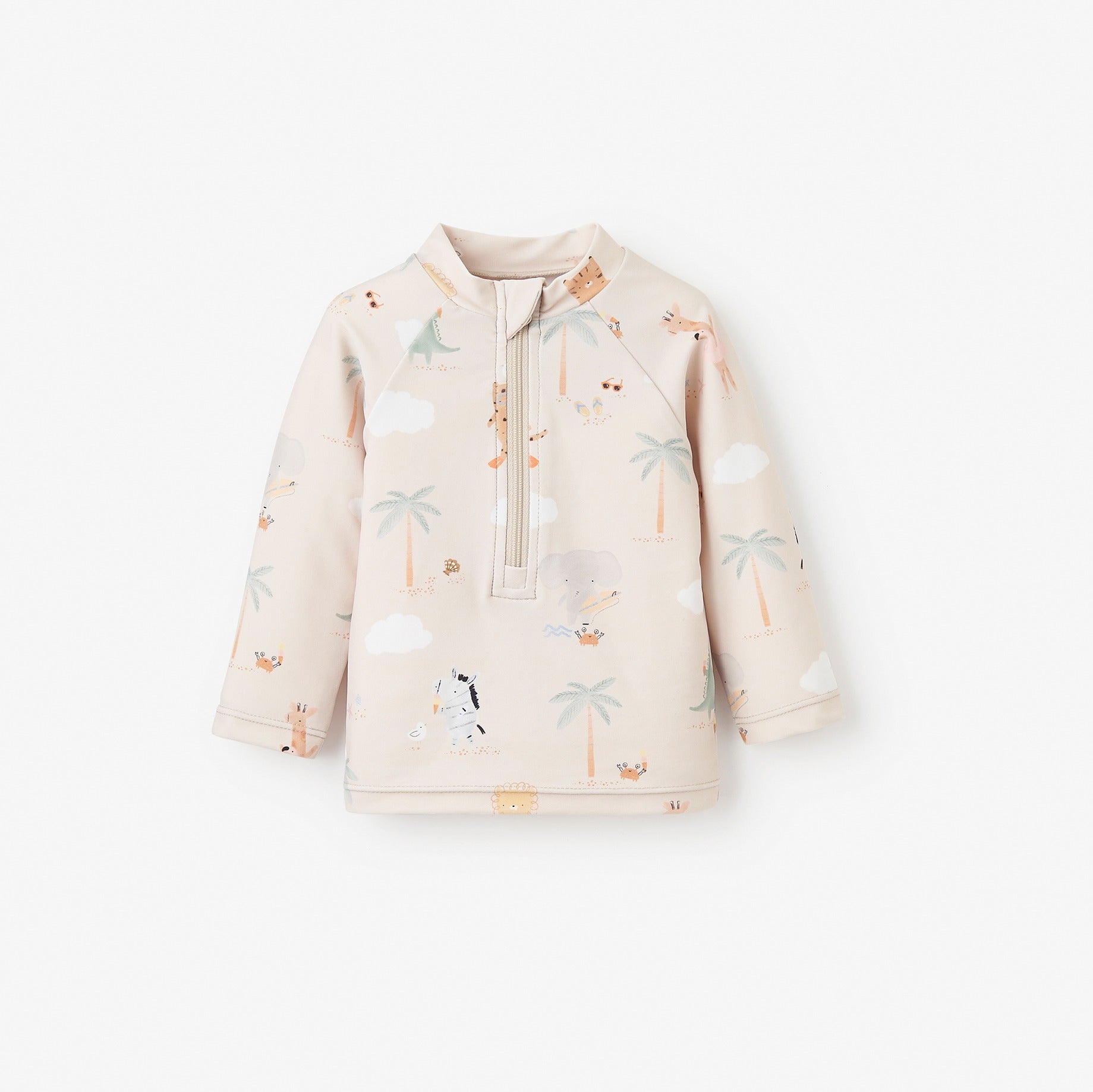Boys | Seaside Safari Baby Rash Guard | Wheat