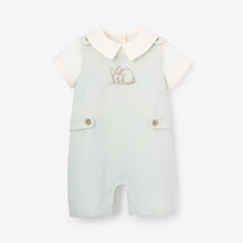 Boys | Bunny Embroidered Jon Jon | Aqua