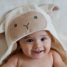 Unisex | Cream Lambie Hooded Baby Bath Wrap | Cream