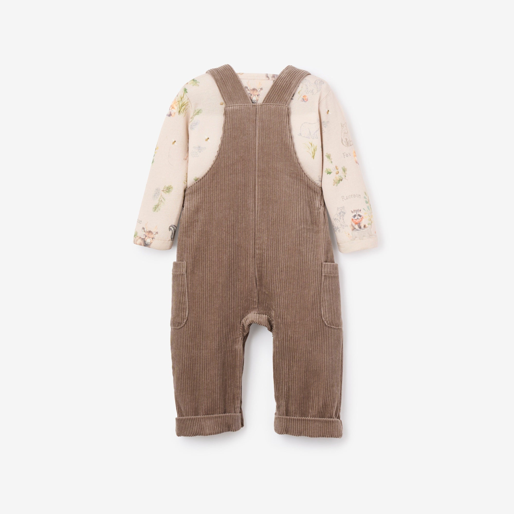 Boys | Wilderness Henley + Corduroy Overall Set | Brown