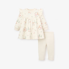 Girls | Holiday Organic Flece Shirt + Pant Set | White