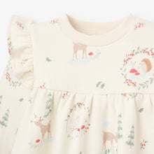 Girls | Holiday Organic Flece Shirt + Pant Set | White