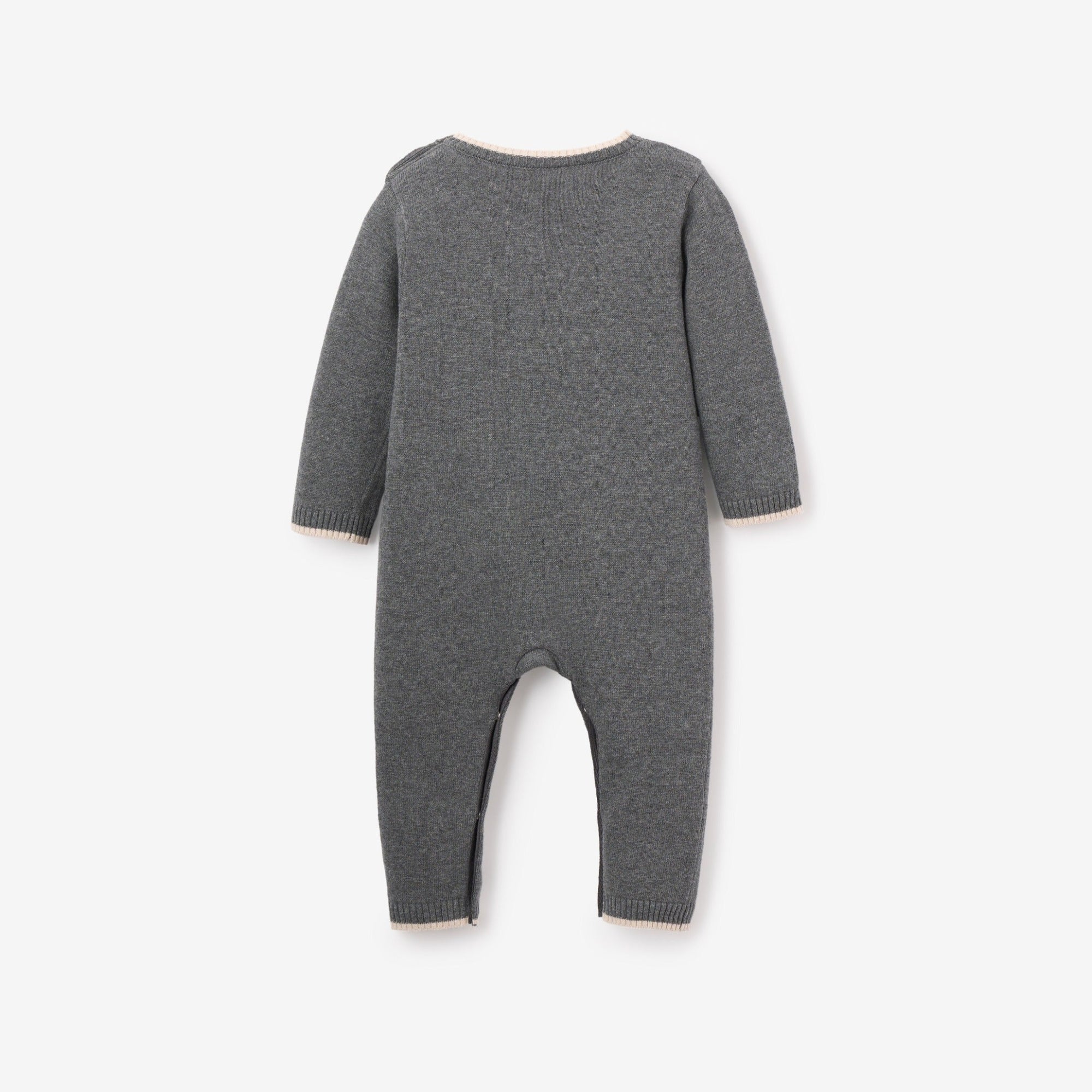 Boys | Wolf Knit Baby Jumpsuit | Dark Gray