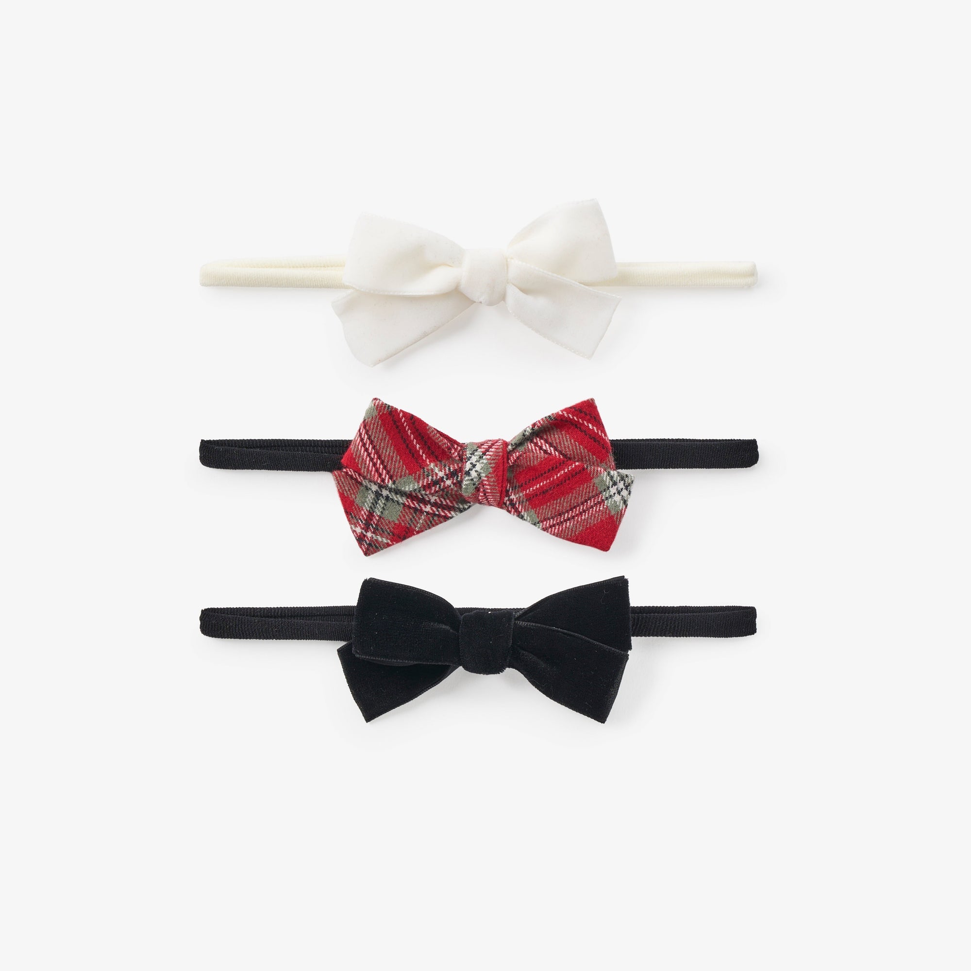 Girls | Holiday Tartan + Velvet Headband Set 3 pk | Multi