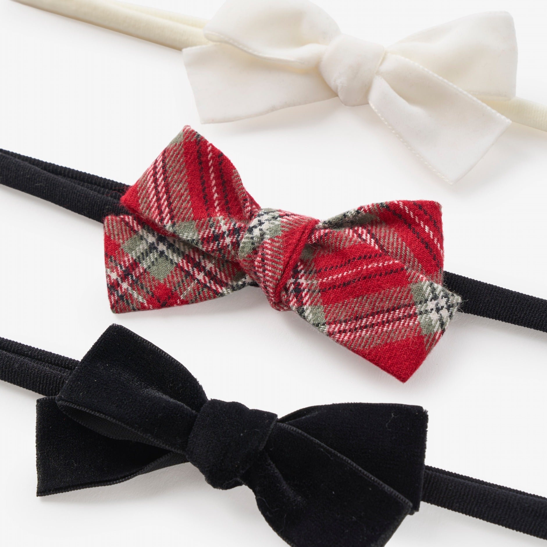 Girls | Holiday Tartan + Velvet Headband Set 3 pk | Multi
