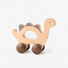 Unisex | Wooden Push Toy Dinosaur | Brown