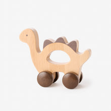 Unisex | Wooden Push Toy Dinosaur | Brown
