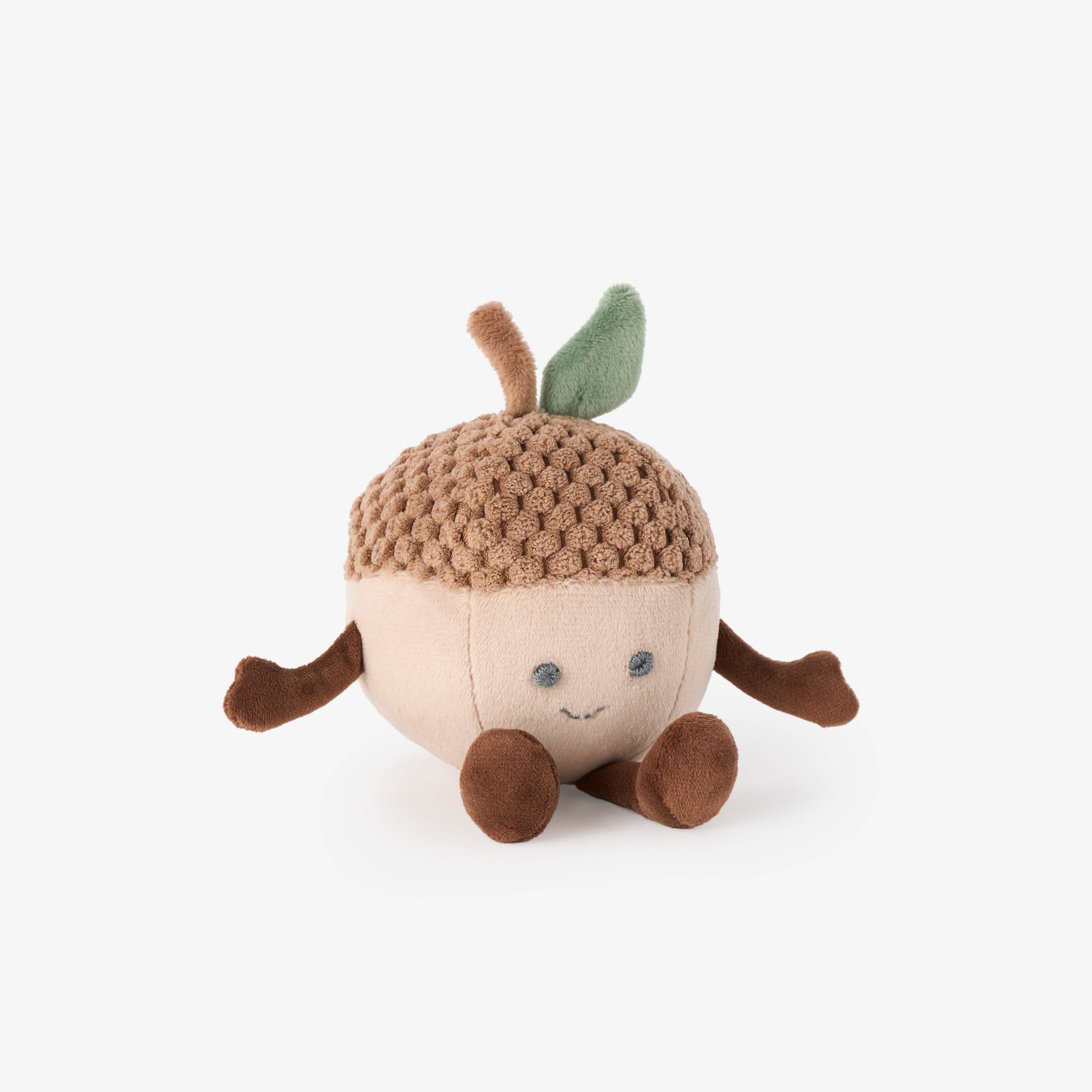 Unisex | Acorn Plush Rattle | Brown
