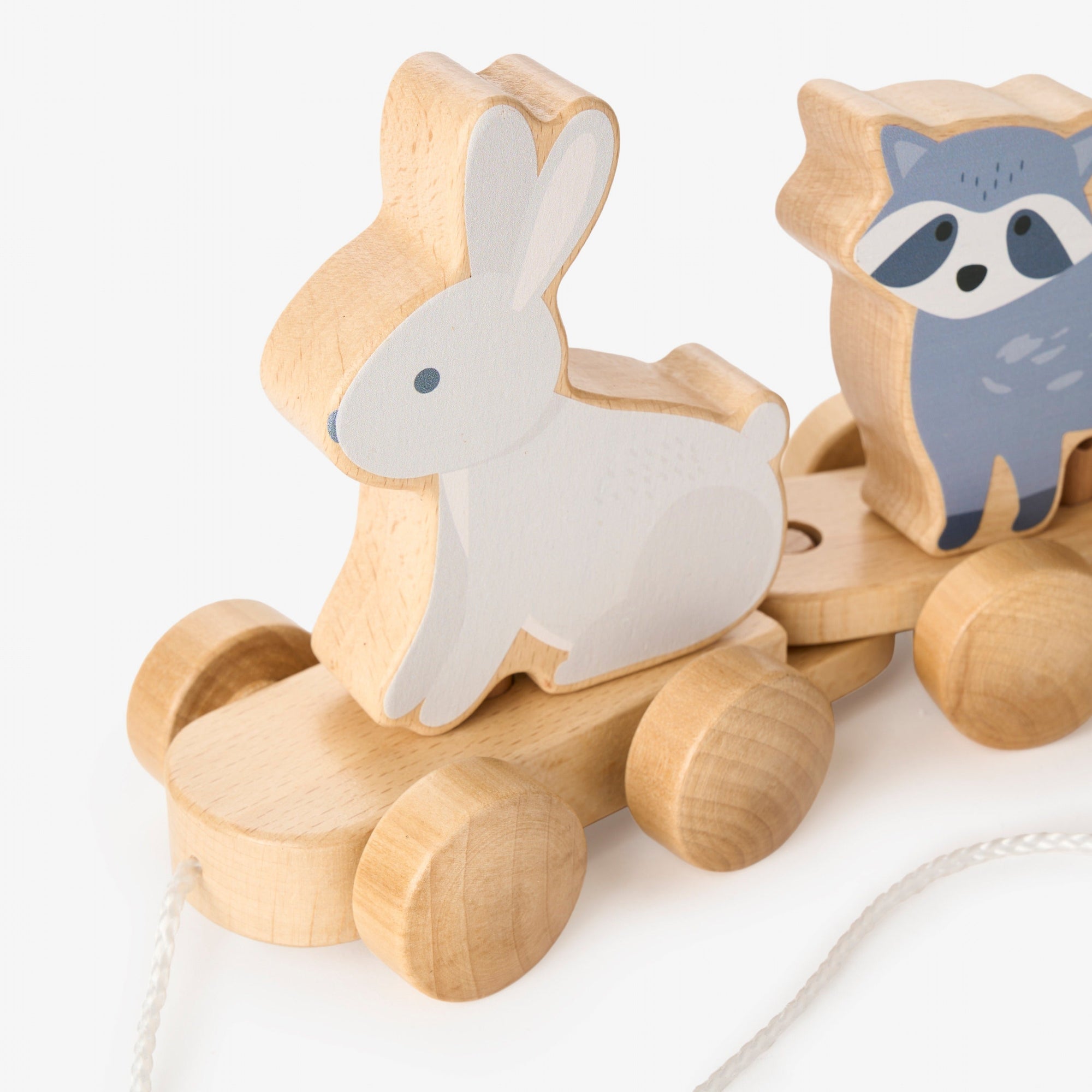 Unisex | Wooden Forest Animal Pull Toy | Multi
