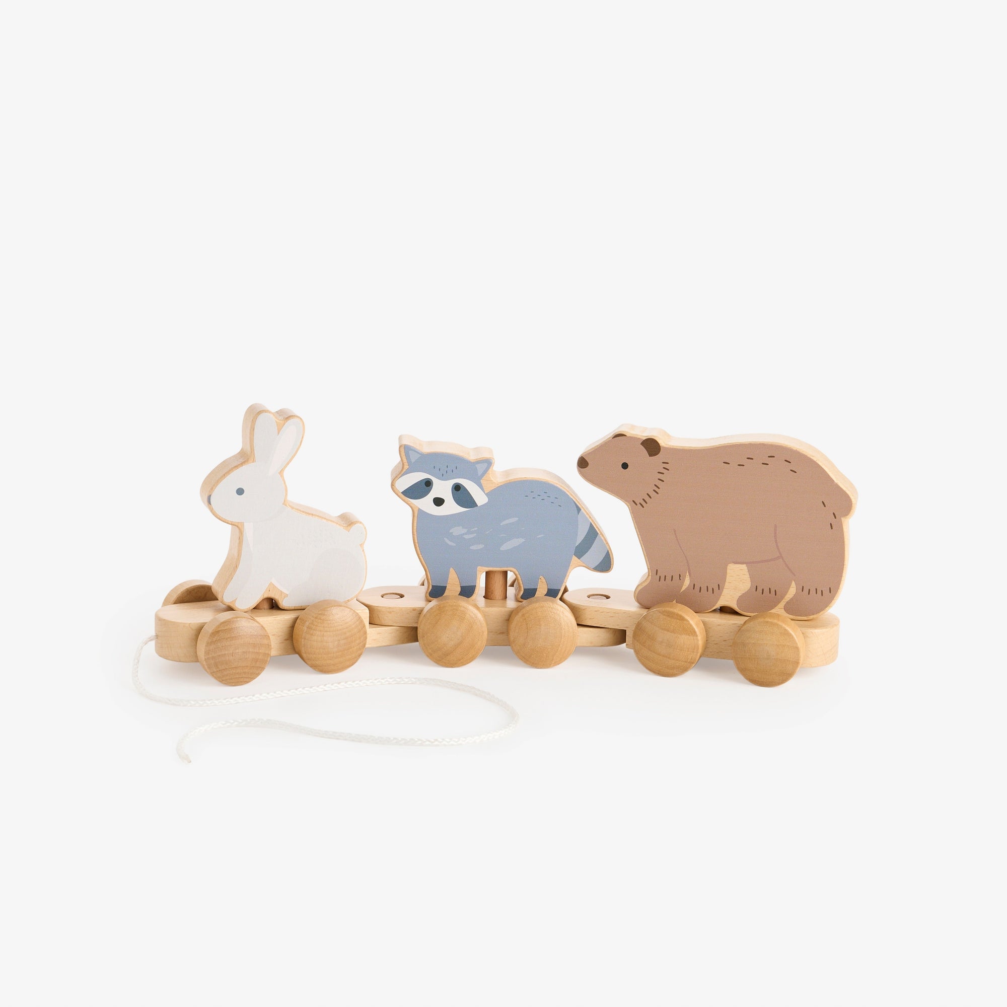 Unisex | Wooden Forest Animal Pull Toy | Multi