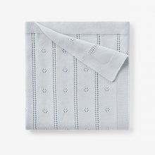 Boys | Pale Blue Pointelle Knit Baby Blanket | Blue