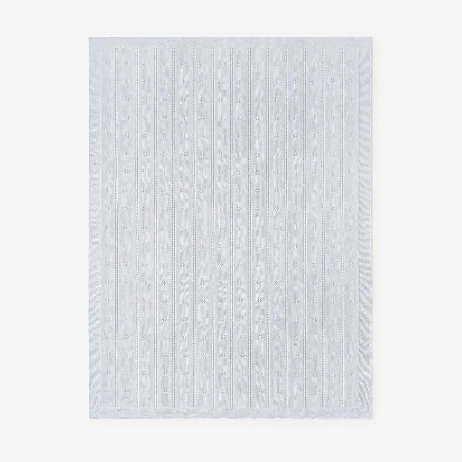 Boys | Pale Blue Pointelle Knit Baby Blanket | Blue