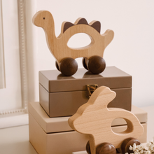 Unisex | Wooden Push Toy Dinosaur | Brown