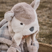 Boys | Wolf Aviator Plush Baby Hat | Gray