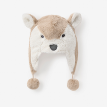 Boys | Wolf Aviator Plush Baby Hat | Gray