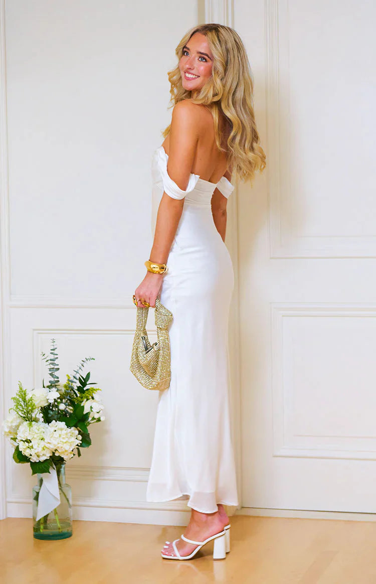 off the shoulder white dress formal Ella Off Shoulder Formal Dress
