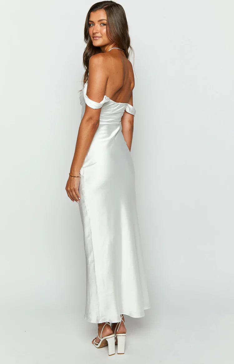 off shoulder dress white Ella Off Shoulder Formal Dress