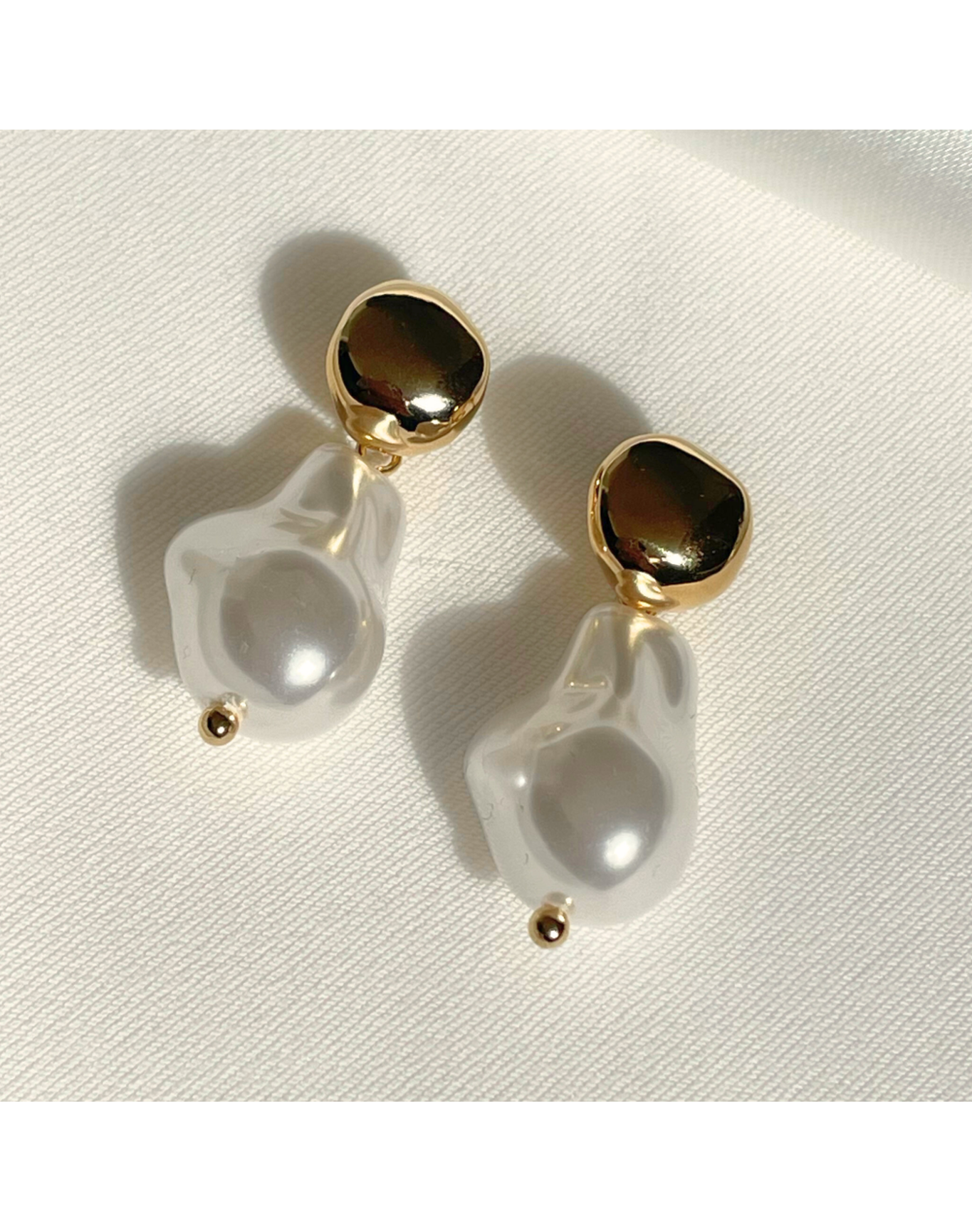 Ella Pearl Earring - Elegant 14K Gold Plated Design | Gold Plated Brass